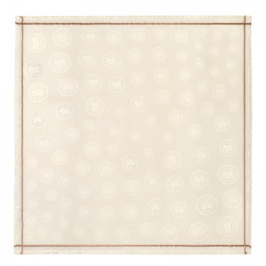 Longchamp La Médaille Longchamp Shawl Ivory | 0782946-ZD
