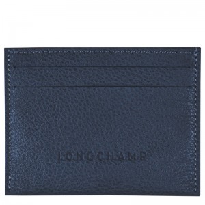 Longchamp Le Foulonné Cardholder Navy | 4916587-OQ
