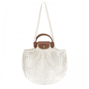 Longchamp Le Pliage Filet L Mesh Bag Ecru | 2196430-PG