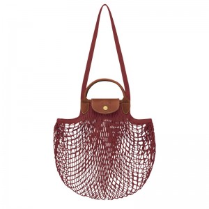 Longchamp Le Pliage Filet L Mesh Bag Mahogany | 5213860-TE