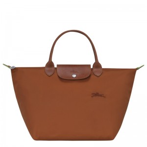 Longchamp Le Pliage Green M Handbag Cognac | 7021549-WF