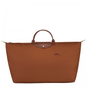 Longchamp Le Pliage Green M Travel Bag Cognac | 5736081-ZL