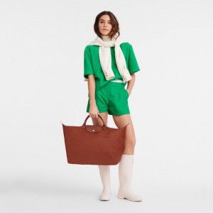 Longchamp Le Pliage Green S Travel Bag Chestnut | 9245681-ZN