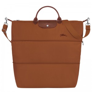 Longchamp Le Pliage Green Travel Bag Expandable Cognac | 2693401-OW