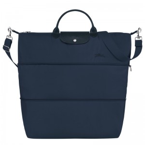 Longchamp Le Pliage Green Travel Bag Expandable Navy | 0175924-EH