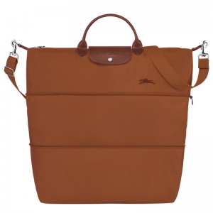 Longchamp Le Pliage Green Travel Bag Expandable Cognac | 0726598-TR