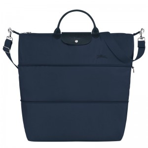 Longchamp Le Pliage Green Travel Bag Expandable Navy | 1067354-US