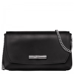 Longchamp Le Roseau Clutch Schwarz | 6814370-OP