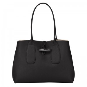 Longchamp Le Roseau L Tote Bag Schwarz | 6485231-AS