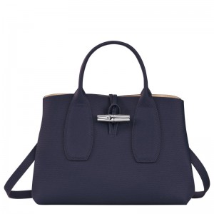 Longchamp Le Roseau M Handbag Bilberry | 2971608-VA
