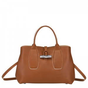 Longchamp Le Roseau M Handbag Cognac | 4716092-EW