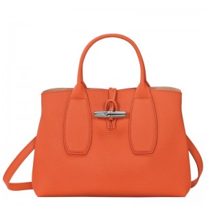 Longchamp Le Roseau M Handbag Orange | 8653912-IG