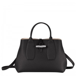 Longchamp Le Roseau M Handbag Schwarz | 9730184-GL