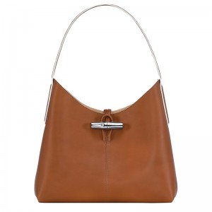 Longchamp Le Roseau M Hobo Bag Cognac | 1386295-QV