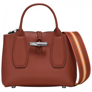 Longchamp Le Roseau S Handbag Mahogany | 9012573-MX