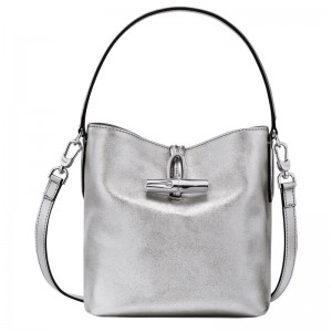 Longchamp Le Roseau Xs Bucket Bag Silber | 9816254-ZN