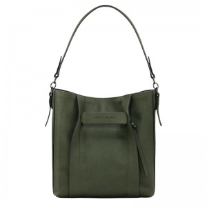 Longchamp Longchamp 3d M Hobo Bag Khaki | 9316820-WX