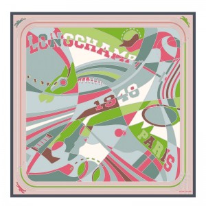Longchamp Longchamp League Silk Scarf 90 Celadon | 8951463-NR