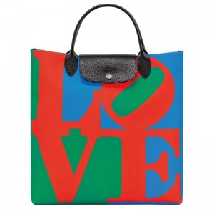 Longchamp Longchamp X Robert Indiana L Handbag Rot Navy | 0975841-ES