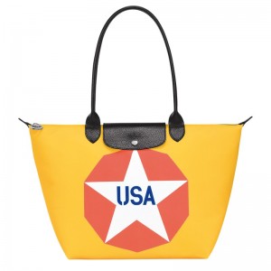 Longchamp Longchamp X Robert Indiana L Tote Bag Blau | 8025419-RU