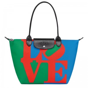 Longchamp Longchamp X Robert Indiana M Tote Bag Rot Navy | 0421568-CA
