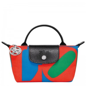 Longchamp Longchamp X Robert Indiana Pouch Rot Navy | 4523817-IQ