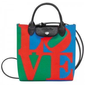Longchamp Longchamp X Robert Indiana Xs Crossbody Bag Rot Navy | 5693014-CE