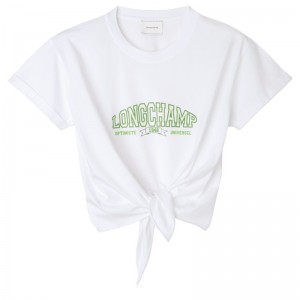 Longchamp Tied T-shirt Weiß | 2063978-FI